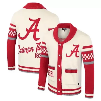 Alabama Crimson Tide NCAA Wild Collective Button-Up Jacquard Sweater