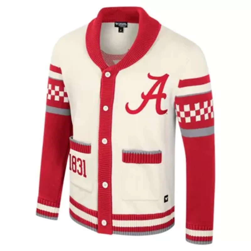 Alabama Crimson Tide NCAA Wild Collective Button-Up Jacquard Sweater