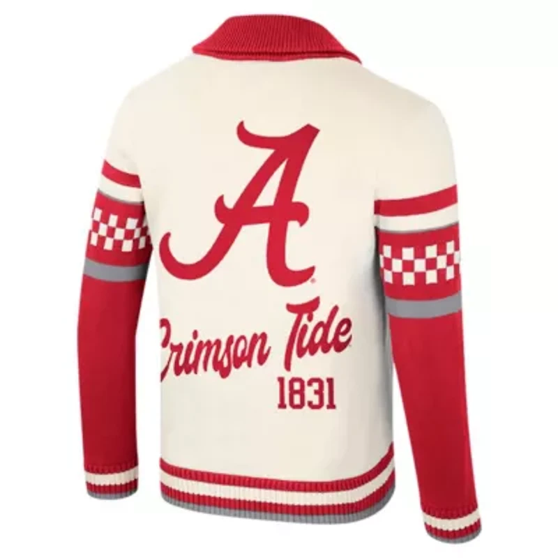 Alabama Crimson Tide NCAA Wild Collective Button-Up Jacquard Sweater
