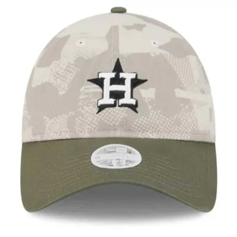 MLB Light Beige/Olive Houston Astros 2025 Armed Forces Day 9TWENTY Adjustable Hat