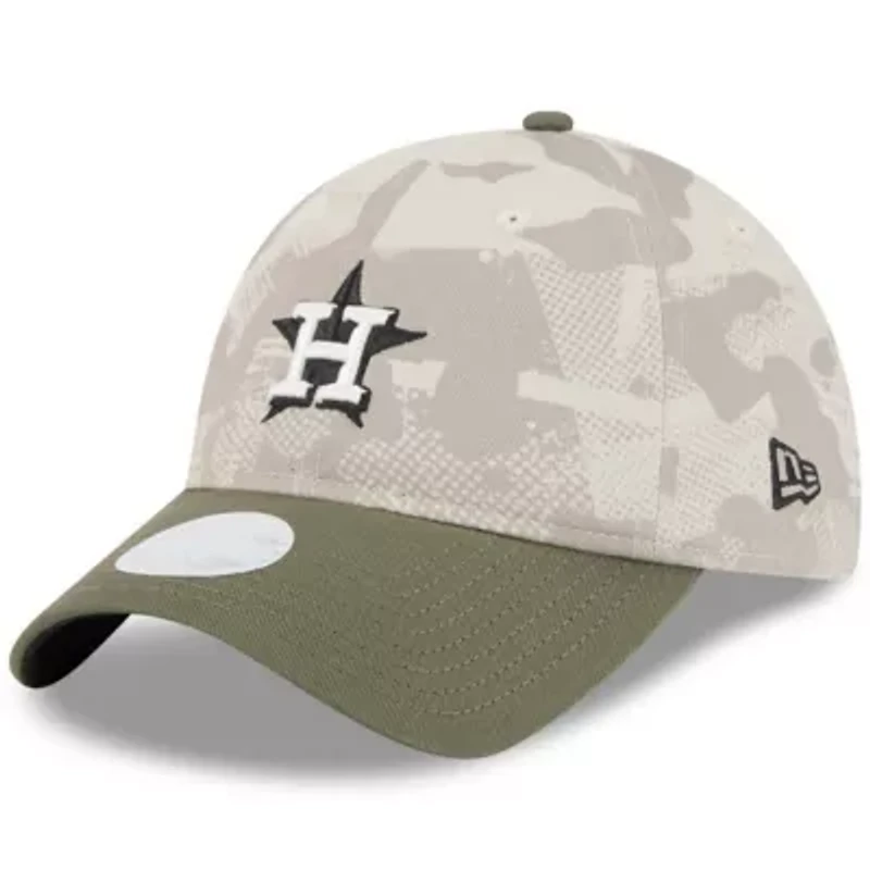 MLB Light Beige/Olive Houston Astros 2025 Armed Forces Day 9TWENTY Adjustable Hat