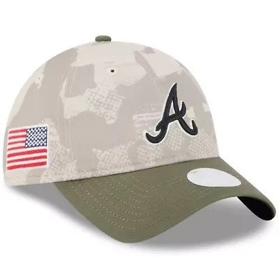 MLB Light Beige/Olive Atlanta Braves 2025 Armed Forces Day 9TWENTY Adjustable Hat