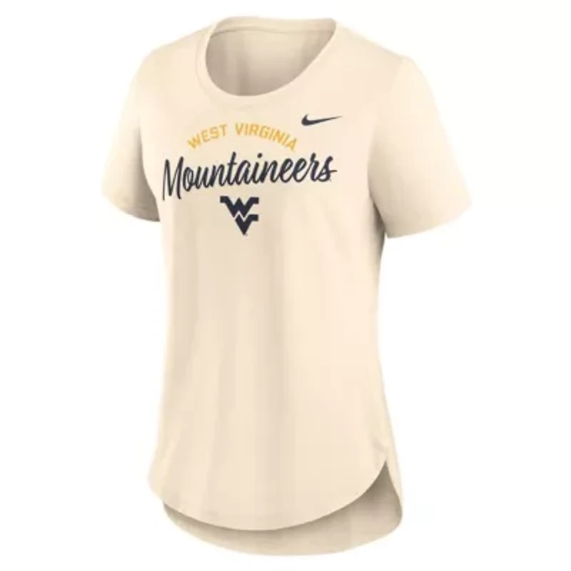 NCAA Nike West Virginia Mountaineers Script Logo Tri-Blend T-Shirt