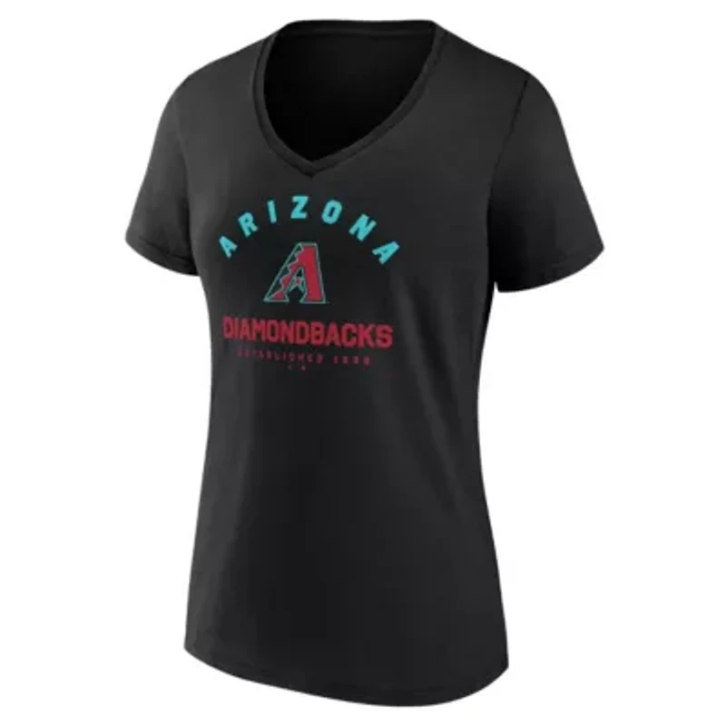 MLB Logo Athletic Arizona Diamondbacks Unrivaled V-Neck T-Shirt