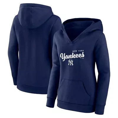 MLB Logo Athletic New York Yankees Triumphant V-Neck Pullover Hoodie