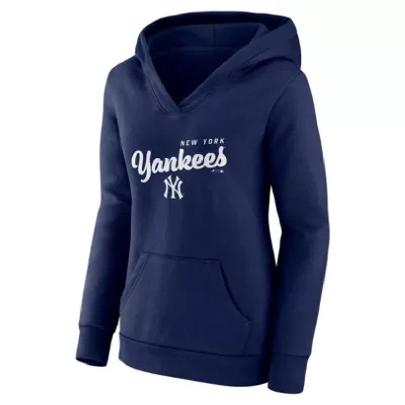 MLB Logo Athletic New York Yankees Triumphant V-Neck Pullover Hoodie