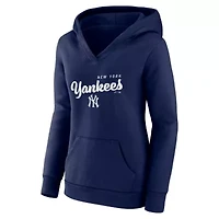 MLB Logo Athletic New York Yankees Triumphant V-Neck Pullover Hoodie