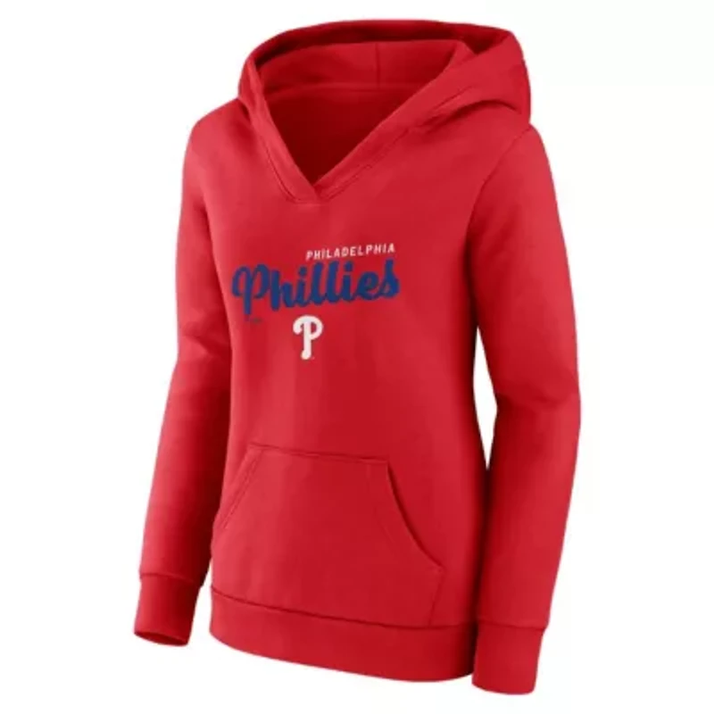 MLB Logo Athletic Philadelphia Phillies Triumphant V-Neck Pullover Hoodie