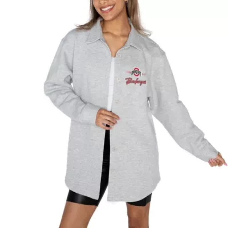 NCAA Ohio State Buckeyes Foundation Full-Button Long Sleeve Overshirt