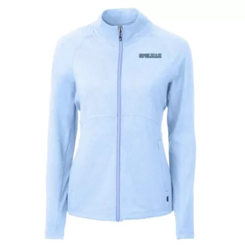 Spelman College Jaguars NCAA Heather Light Adapt Eco Knit Recycled Raglan Full-Zip Top