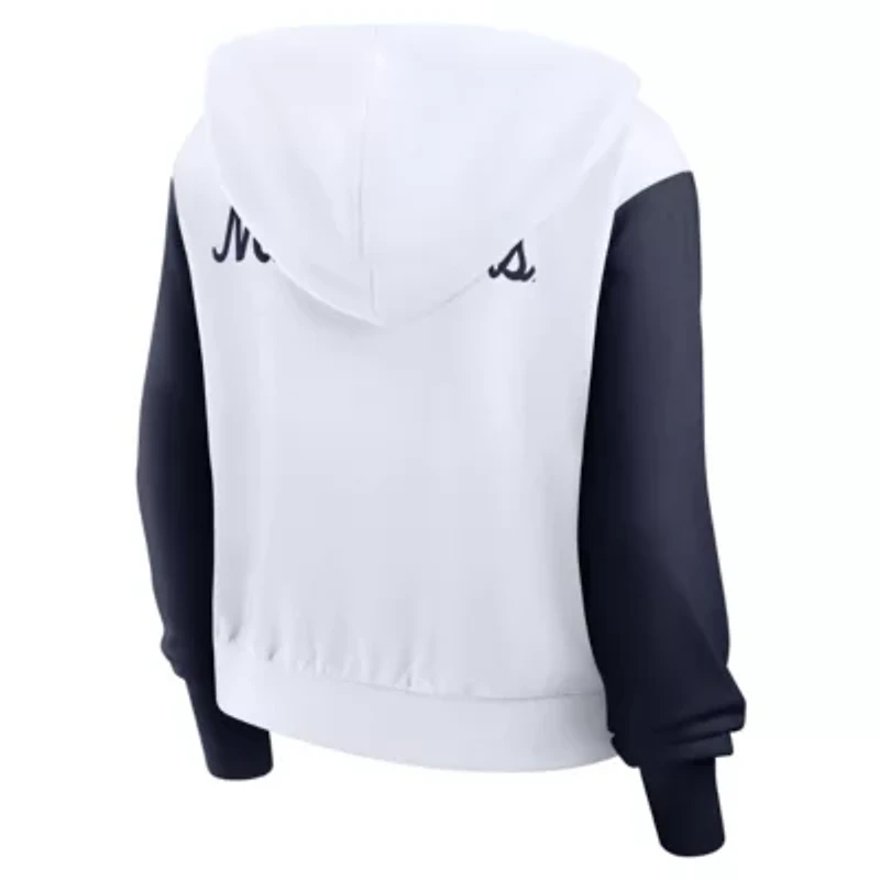 NCAA Nike West Virginia Mountaineers Cropped Color-Block Script Full-Zip Hoodie