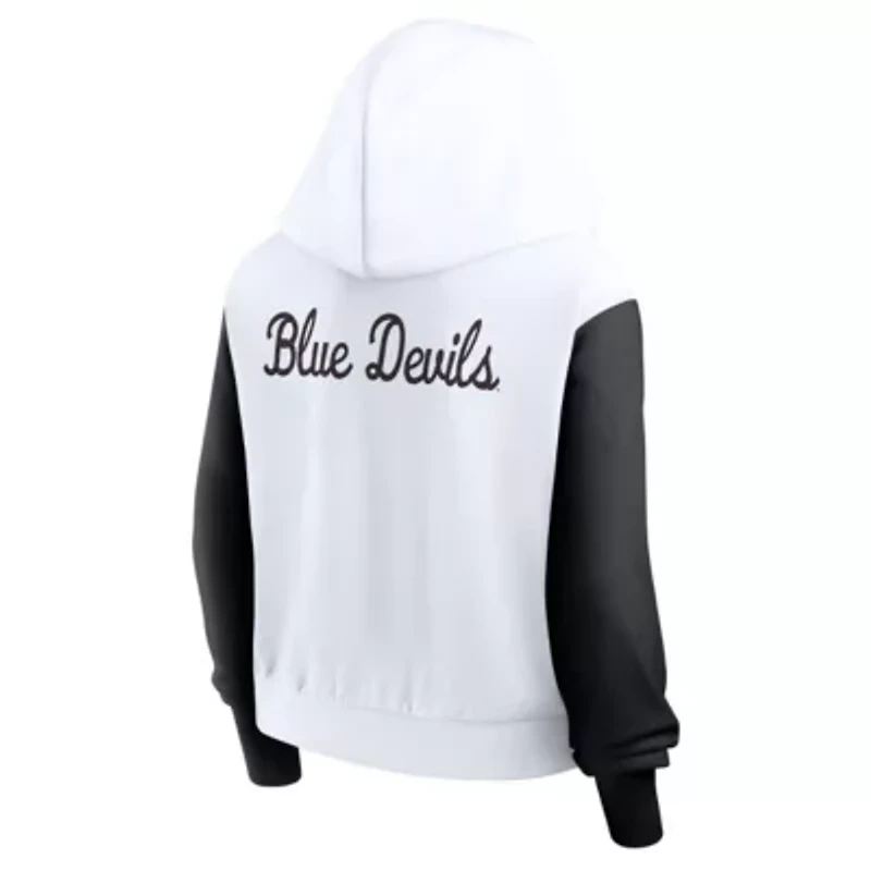 Duke Blue Devils NCAA Nike Cropped Color-Block Script Full-Zip Hoodie