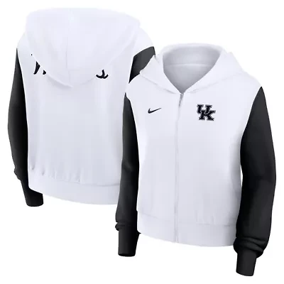 NCAA Nike Kentucky Wildcats Cropped Color-Block Script Full-Zip Hoodie