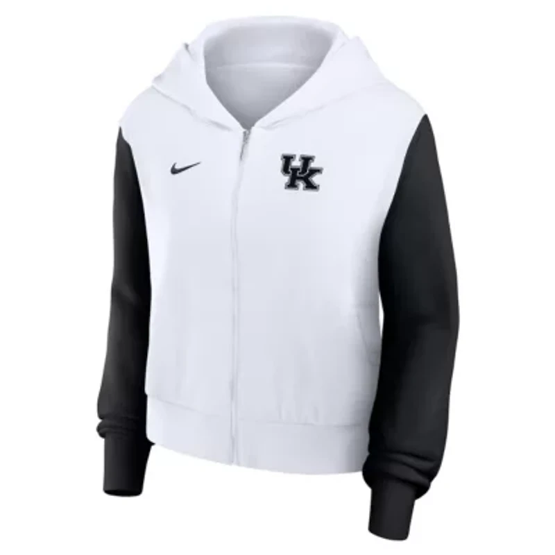 NCAA Nike Kentucky Wildcats Cropped Color-Block Script Full-Zip Hoodie