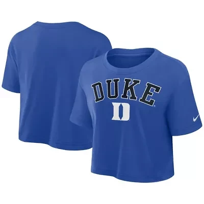 Duke Blue Devils NCAA Nike Athletic Prep Arch Dri-FIT Cropped T-Shirt