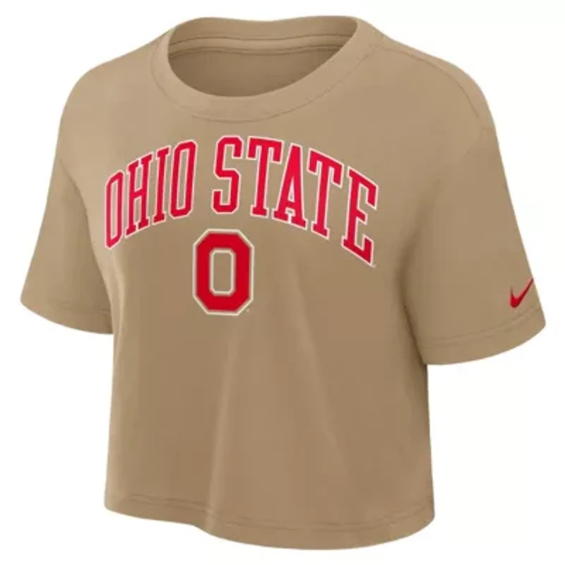 NCAA Nike Ohio State Buckeyes Athletic Prep Arch Dri-FIT Cropped T-Shirt