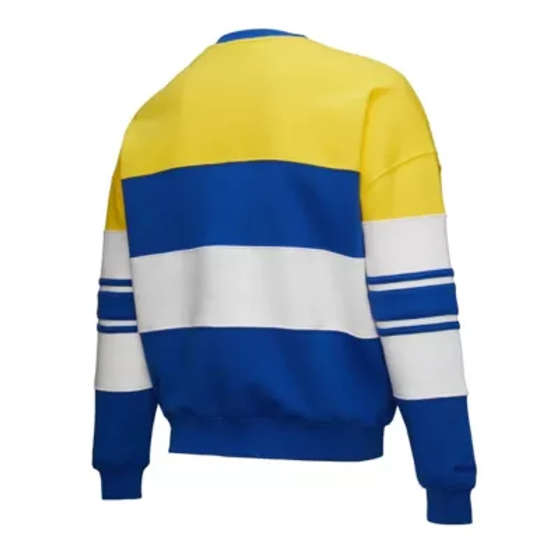NBA x DANNIJO Gold/Royal Golden State Warriors Blocked Pullover Sweatshirt
