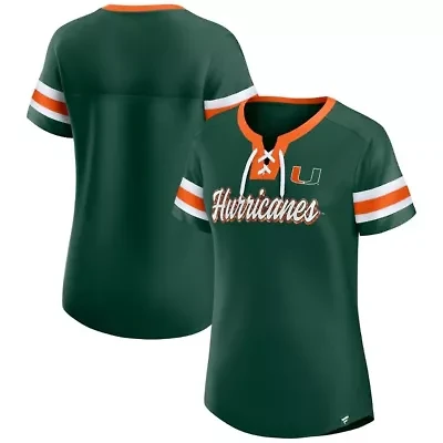 Miami (FL) Hurricanes NCAA Fanatics Iconic Athena Lace-Up T-Shirt