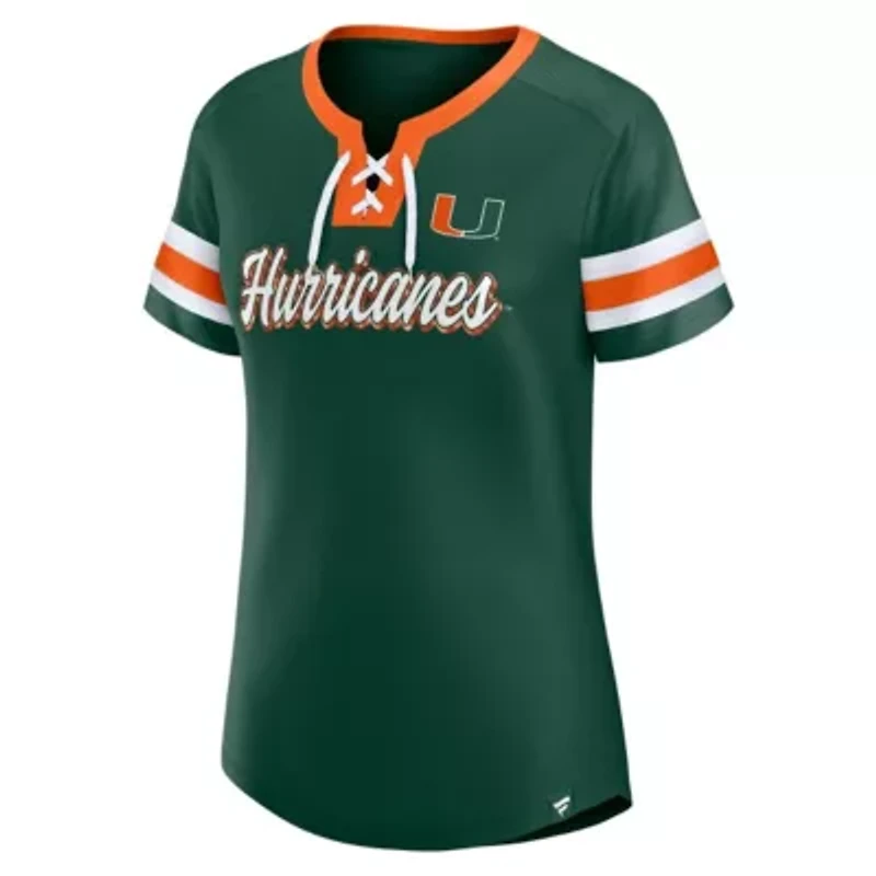 Miami (FL) Hurricanes NCAA Fanatics Iconic Athena Lace-Up T-Shirt
