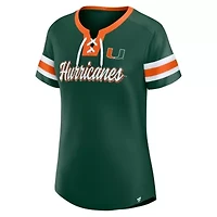 Miami (FL) Hurricanes NCAA Fanatics Iconic Athena Lace-Up T-Shirt