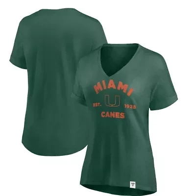 Miami (FL) Hurricanes NCAA Fanatics True Classics Slub Flowy V-Neck T-Shirt