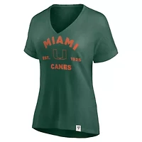Miami (FL) Hurricanes NCAA Fanatics True Classics Slub Flowy V-Neck T-Shirt