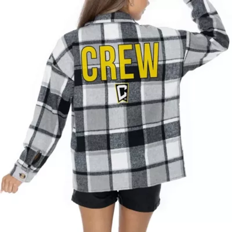 MLS Columbus Crew Fieldside Fun Plaid Button-Up Long Sleeve Overshirt