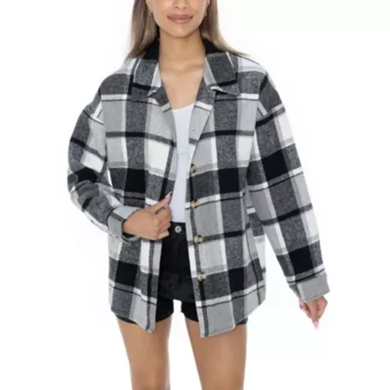 MLS Columbus Crew Fieldside Fun Plaid Button-Up Long Sleeve Overshirt