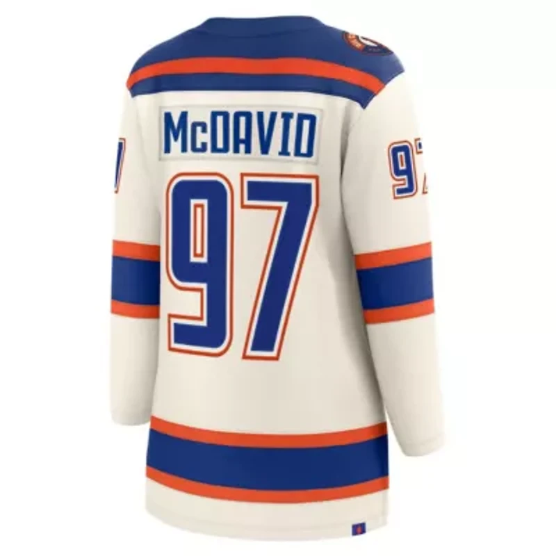 NHL Fanatics Connor McDavid Light Beige Edmonton Oilers Alternate Breakaway Jersey