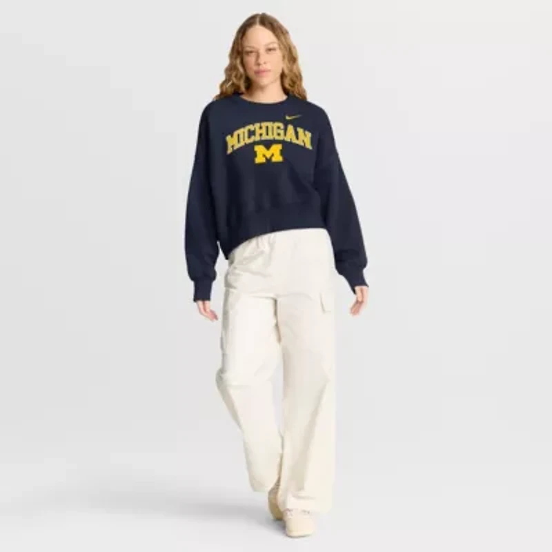 NCAA Nike Michigan Wolverines Oversized Phoenix Arch Pullover Sweatshirt