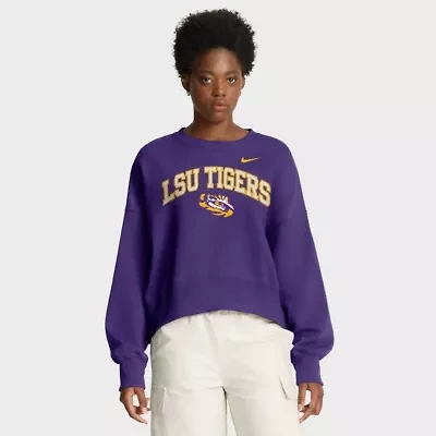 NCAA Nike LSU Tigers Oversized Phoenix Arch Pullover Sweatshirt
