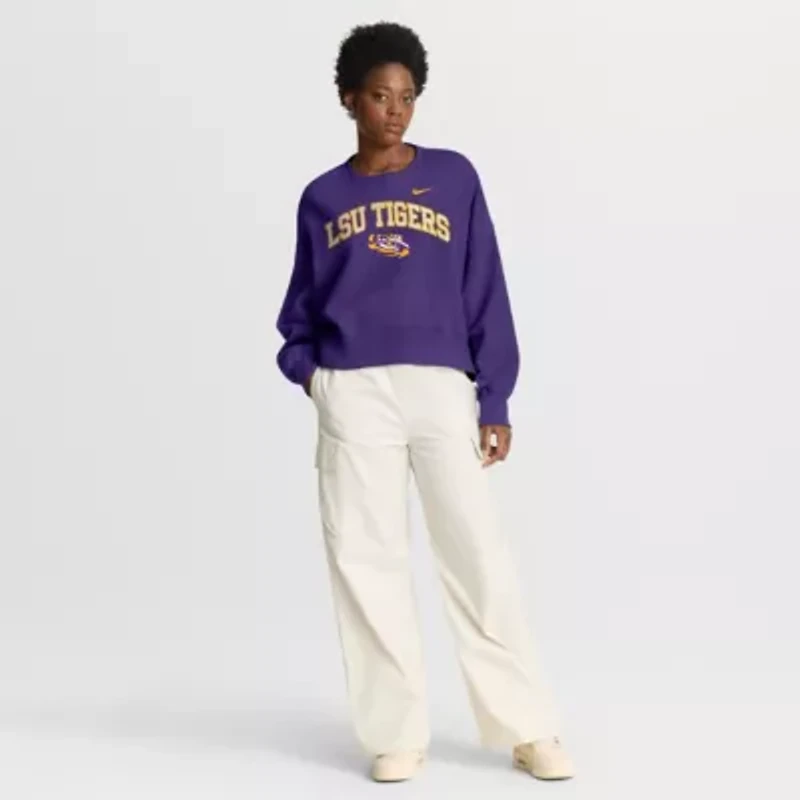 NCAA Nike LSU Tigers Oversized Phoenix Arch Pullover Sweatshirt