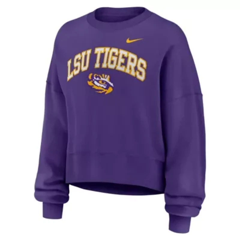 NCAA Nike LSU Tigers Oversized Phoenix Arch Pullover Sweatshirt