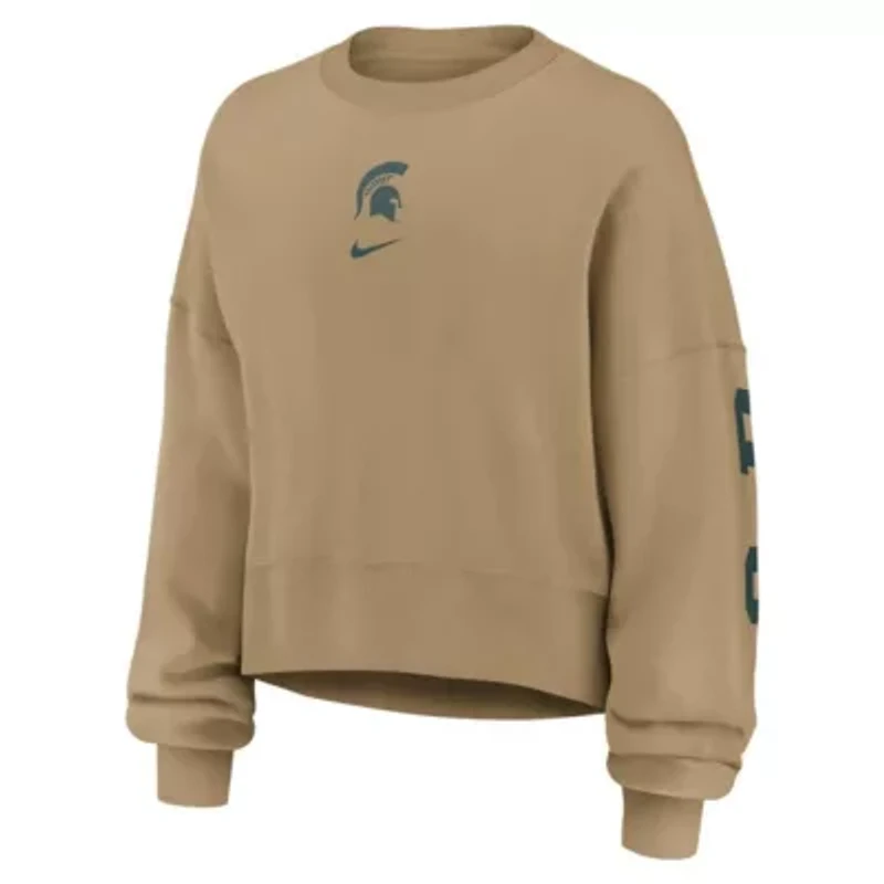 NCAA Nike Michigan State Spartans Oversized Phoenix 2-Hit Pullover Sweatshirt