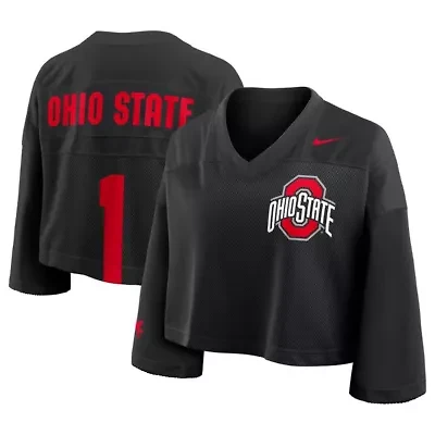 NCAA Nike Ohio State Buckeyes Cropped Mesh Dri-FIT Fashion Jersey