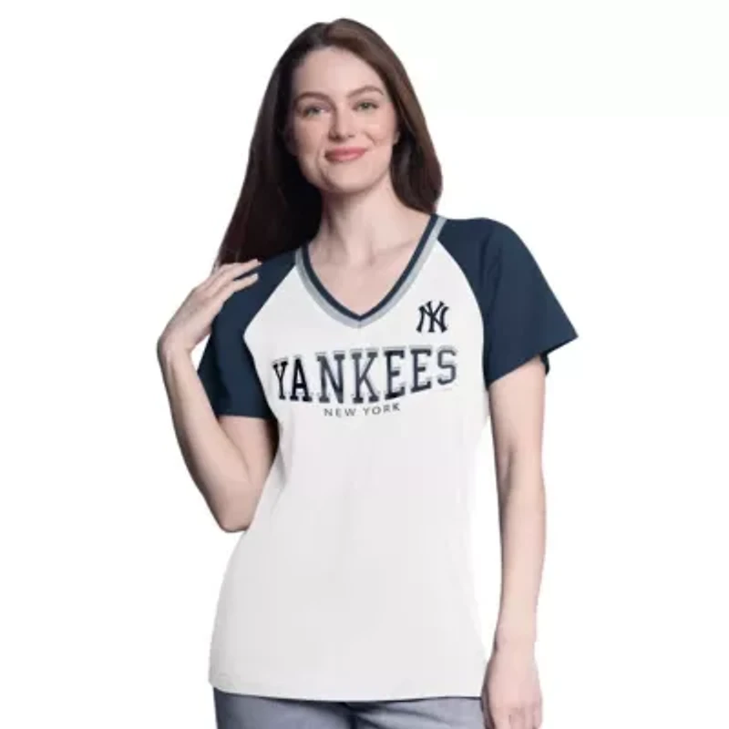 MLB New York Yankees Ball Park Raglan V-Neck T-Shirt