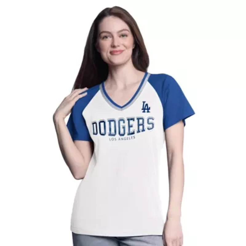 MLB Los Angeles Dodgers Ball Park Raglan V-Neck T-Shirt
