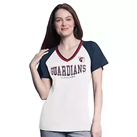 MLB Cleveland Guardians Ball Park Raglan V-Neck T-Shirt