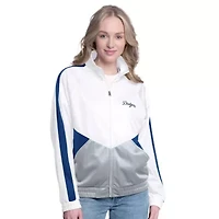 MLB White/Royal Los Angeles Dodgers Rally Rhinestone Raglan Full-Zip Track Jacket