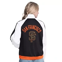 MLB White/Black San Francisco Giants Rally Rhinestone Raglan Full-Zip Track Jacket