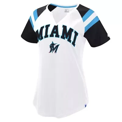 MLB Miami Marlins Game On Notch Neck Raglan T-Shirt