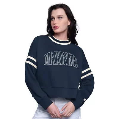 MLB Seattle Mariners Power Play Cropped Pullover Sweatshirt