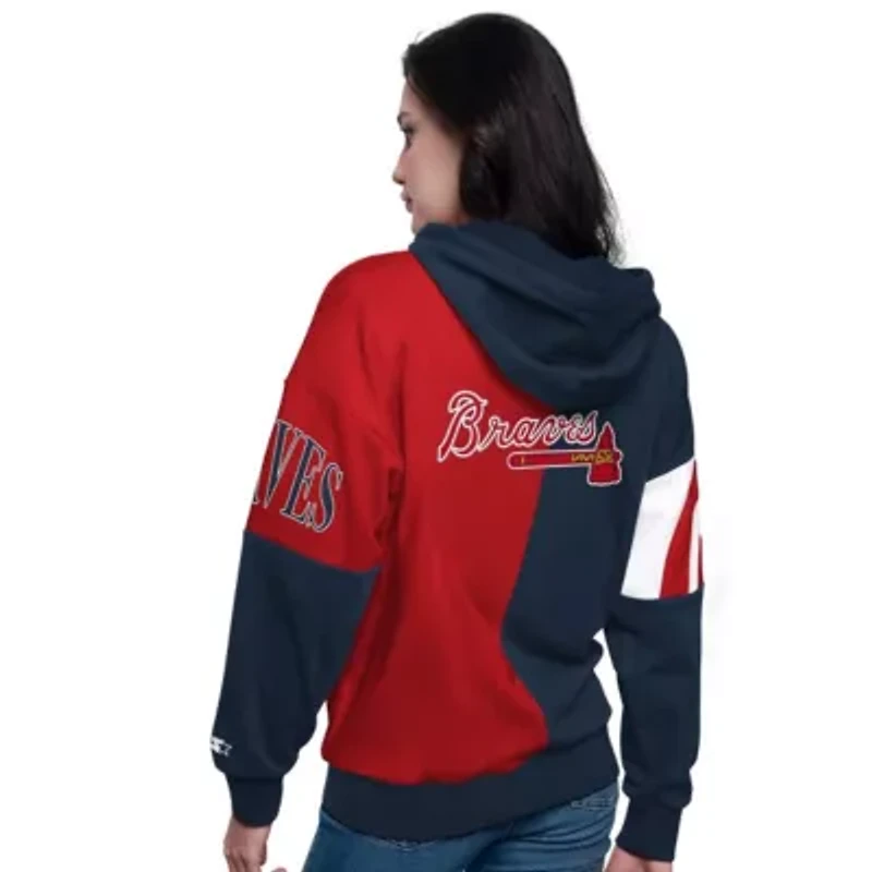 MLB Atlanta Braves Curve Ball Full Zip Hoodie Sweatshirt