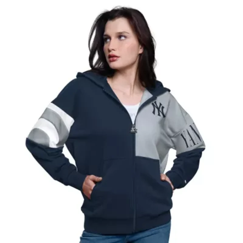 MLB New York Yankees Curve Ball Full Zip Hoodie Sweatshirt