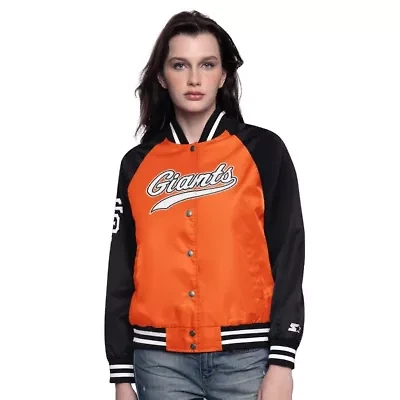 MLB Orange/Black San Francisco Giants Home Run Full-Snap Varsity Jacket