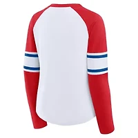 MLB Fanatics Philadelphia Phillies Blitz Package Raglan Lace-Up V-Neck Long Sleeve T-Shirt