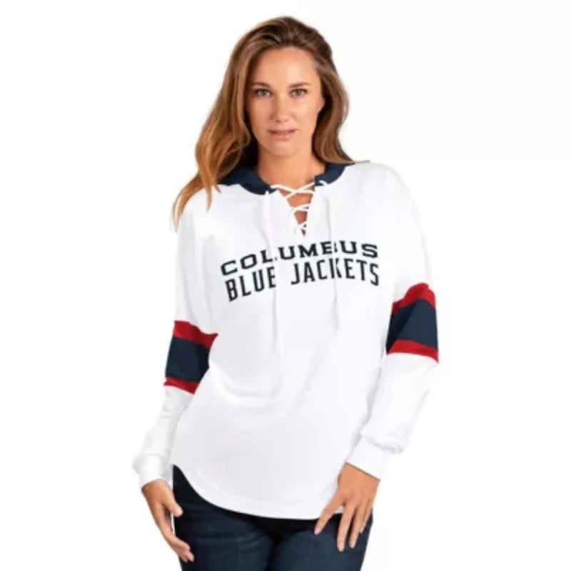 NHL Columbus Jackets Goal Zone Long Sleeve Lace-Up Hoodie T-Shirt