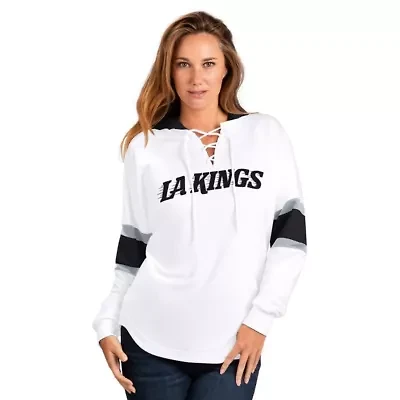 NHL Los Angeles Kings Goal Zone Long Sleeve Lace-Up Hoodie T-Shirt