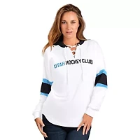 NHL Utah Hockey Club Goal Zone Long Sleeve Lace-Up Hoodie T-Shirt