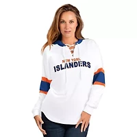 NHL New York Islanders Goal Zone Long Sleeve Lace-Up Hoodie T-Shirt